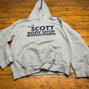 Keith Scott Body Shop Service and Repair Gray Hoodie‎ Sweatshirt Gildan Heavy